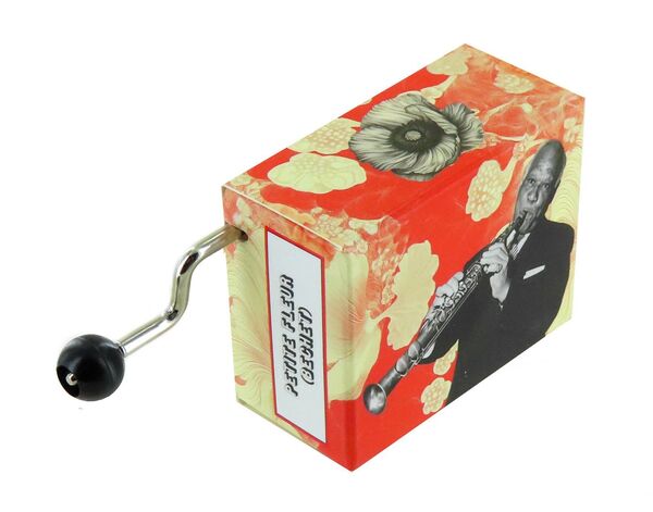 Caja de música de manivela de cartón ilustrado "Belle Lurette" - Referencia de esta caja de música de manivela: M0147.