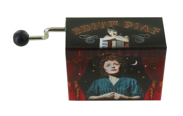 Caja de música de manivela de cartón ilustrado "Belle Lurette" - Referencia de esta caja de música de manivela: M0131.