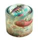 "Brilly" musical box in illustrated cardboard with glass half-globe and 18-note wind up musical mechanism - Item # of this "Brilly" musical box: BRILLY026.