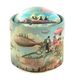 "Brilly" musical box in illustrated cardboard with glass half-globe and 18-note wind up musical mechanism - Item # of this "Brilly" musical box: BRILLY026.
