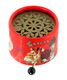 Spieluhr / Spieldose / Musikbox mit runder Pappschachtel und 18-Ton-Spielwerk - Referenznummer dieser Spieluhr / Spieldose / Musikbox mit Handkurbel: BELLE-LURETTE-03.