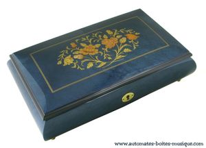 Caja de música / joyero musical de madera Lutèce Créations con mecanismo musical de 18 notas - Referencia de este joyero musical : FL.18.8002
