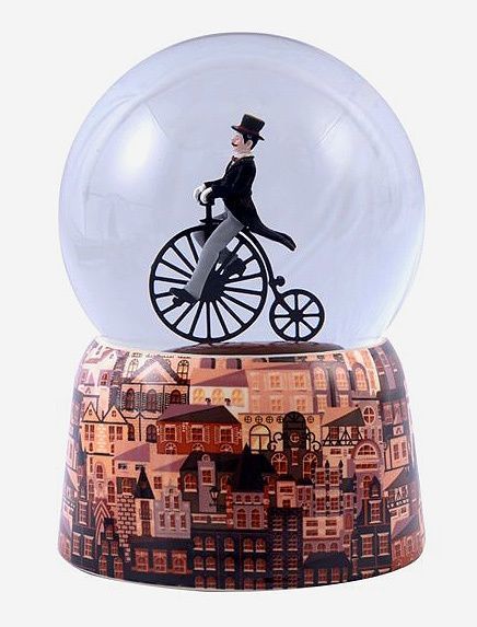 Animated musical snow globe with 18-note wind up musical mechanism - Item# for this musical snow globe: 80305.