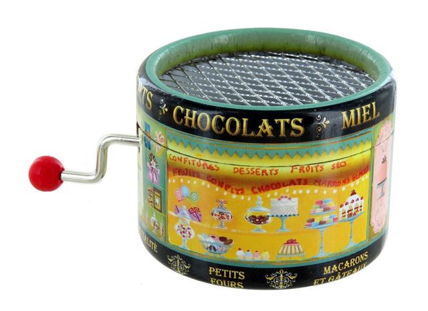 Boîte à Musique à Manivelle 18 Notes - Mélodie 'Ah ! Le Petit Vin Blanc' - Mécanisme Dans Boîte Carton - Son Feutré