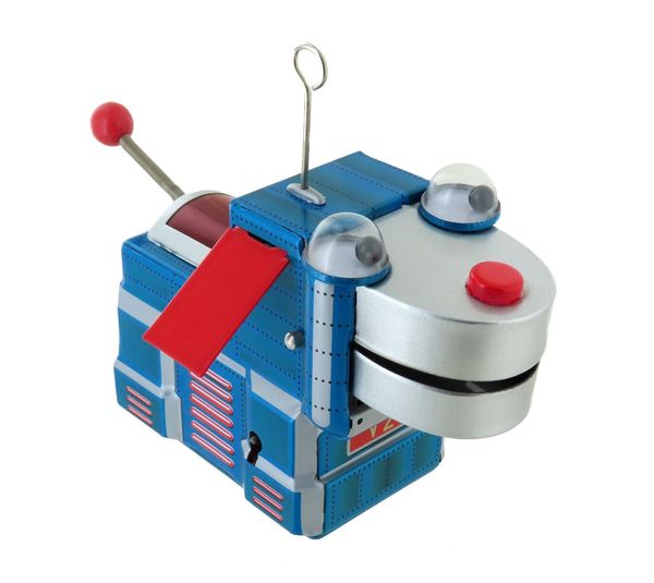 Wind up mechanical tin toy depicting a space robot dog Item# of