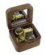 Small music box / musical box made of dark wood - Item# of this music box / musical box: BOITE-MUSIQUE-MAR14.