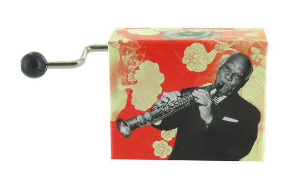 Caja de música de manivela de cartón ilustrado "Belle Lurette" - Referencia de esta caja de música de manivela: M0147.