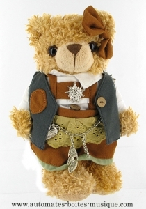 Musical teddy bear with traditional clothes and with traditional 18 note musical mechanism - Item# for this musical teddy bear : 20260