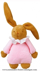 Doudou musical Trousselier avec mécanisme musical traditionnel à ficelle de 18 lames - Référence doudou musical Trousselier avec mécanisme musical à ficelle : M791/69