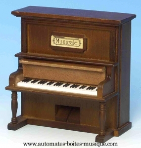 Instrumento de música em miniatura: caixa de música piano direito.