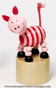 Gelenkspielzeug aus Holz : Schwein aus Holz