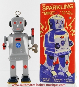 Jouet mécanique de collection en métal : robot mécanique en métal, tôle et fer blanc - Référence de ce robot en métal : 6019029