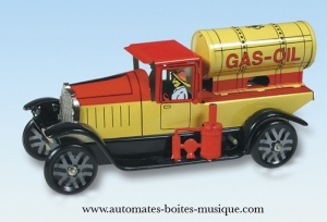 Collectable mechanical Tin Toy made of sheet metal and tin - This Collectable mechanical tin toy comes with a key to wind its spring motor - Item # for this mechanical Tin Toy made of steel : 601458