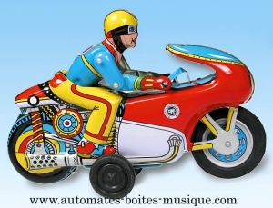 Collectable mechanical Tin Toy made of sheet metal and tin - Item # for this mechanical Tin Toy made of steel : 639877