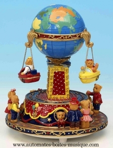 Miniature musical amusement park attraction made of resin with traditional 18 note musical mechanism - Item # for this miniature musical amusement park attraction: 14098