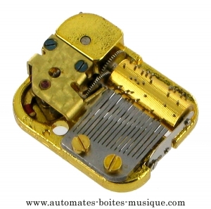 Mecanismo musical com mola super miniaturizado:mecanismo musical super miniaturizado de 17 lâminas para jóia.