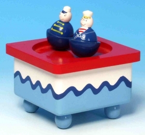 Caixa de música animada em madeira