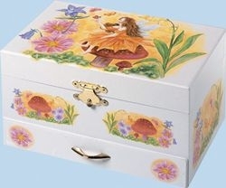 Trousselier musical jewelry box with dancing fairy and traditional 18 note musical mechanism - Item # for this Trousselier musical jewelry box with dancing fairy: 22048-GREENSLEEVES