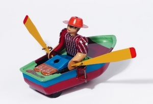 Jouet mécanique en métal, tôle et fer blanc agrafé - Référence de ce jouet mécanique en métal, tôle et fer blanc agrafé: 14029