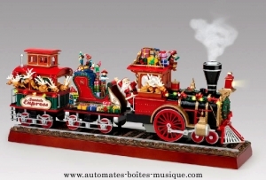 Automat mit Spieluhr für Weihnachten Mr Christmas : Automat mit Spieluhr, Weihnachtszug, Weihnachtsmann, Zwerge und Tiere.
