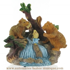 Automa musicale "Animali della foresta" con meccanismo musicale tradizionale di carillon 18 note - Codice di questo automa musicale : 26009