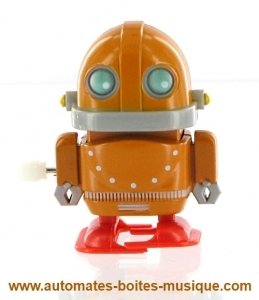 Automaton, mechanical walking robot made of resin with a rewind key - Item# for this mechanical robot : ROBOT-04