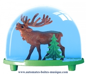 Traditional non-musical snow globe made of plastic without any 18 note musical mechanism - Item # for this non-musical snow globe made in Germany: 2701