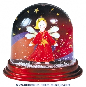 Traditional non-musical snow globe made of plastic without any 18 note musical mechanism - Item # for this non-musical snow globe made in Germany : 390307