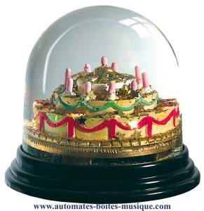 Traditional non-musical snow globe made of plastic without any 18 note musical mechanism - Item # for this non-musical snow globe made in Germany : 342067