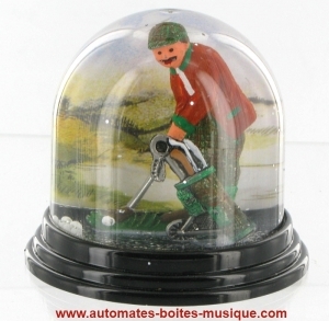 Traditional non-musical snow globe made of plastic without any 18 note musical mechanism - Item # for this non-musical snow globe made in Germany : 342051