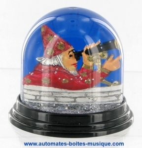 Traditional non-musical snow globe made of plastic without any 18 note musical mechanism - Item # for this non-musical snow globe made in Germany : 342052