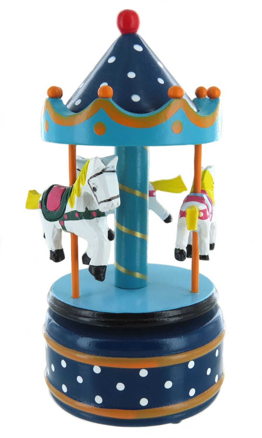 Boîte à Musique Carrousel Miniature En Bois Animé - La Flûte Enchantée Mozart - 9x9x18 Cm