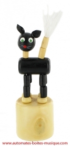 Wooden push up toy : hand made wooden push up cat - Item # for this wooden push up toy : PJBA-01