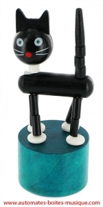 Wooden push up toy : hand made wooden push up cat - Item # for this wooden push up toy : JEBA-03