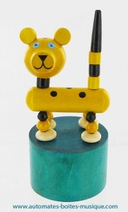 Juguete de madera animal articulado: juguete leopardo de madera articulado - Referencia de este juguete de madera articulado: JEBA-04