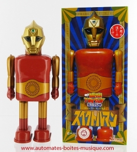 Giocattolo meccanico da collezione di metallo : robot meccanico di metallo, lamiera e latta con chiavetta di ricarica - Codice di questo robot meccanico di metallo, lamiera e latta : 1225