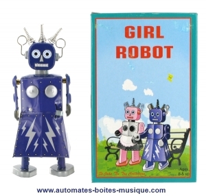 Jouet mécanique de collection en métal : robot mécanique en métal, tôle Jouet mécanique de collection en métal : robot mécanique en métal, tôle