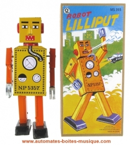Mechanical vintage Tin Toy robot made of metal (steel) - Item# for this mechanical Tin Toy robot made of metal (steel) : MS393
