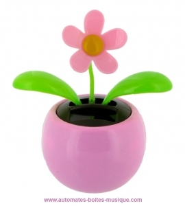 Flor en tiesto animada por una célula fotovoltaica.