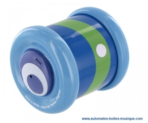 Come back roller wheel di metallo : toy giocattolo di metallo azzurro a forma di ruota.