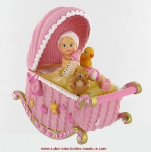Berceau musical avec nouveau-né - Référence nouveau-né automate musical : 14260