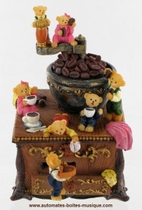 Automate musical avec mécanisme musical traditionnel à ressort de 18 lames - Référence automate musical avec ours: 14298