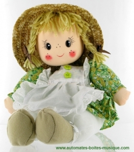 Little musical Automaton doll with traditional 18 note musical mechanism - Item# for this musical automaton doll : 20244-1