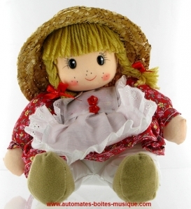 Little musical Automaton doll with traditional 18 note musical mechanism - Item# for this musical automaton doll : 20243-1