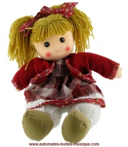 Poupée automate musicale avec mécanisme musical traditionnel à ressort de 18 lames - Référence poupée automate musicale : 20251-1