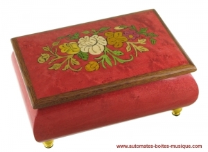 Boîtes à bijoux musicales pour enfants en bois marqueté avec mécanismes musicaux à ressort de 18 et 30 notes Boîtes à bijoux musicales pour enfants en bois marqueté avec mécanismes musicaux à ressort de 18 et 30 notes