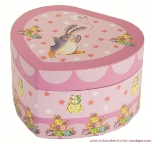 Carillon portagioie Trousselier con piccolo animale in movimento e meccanismo musicale tradizionale di carillon 18 note - Codice di questo carillon portagioie Trousselier : 30-099