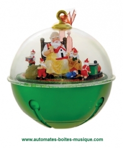 Bola musical animada para Pinheiro de Natal : bola musical "Atelier do pai Natal".