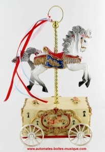 Musical automaton horse on a cart.