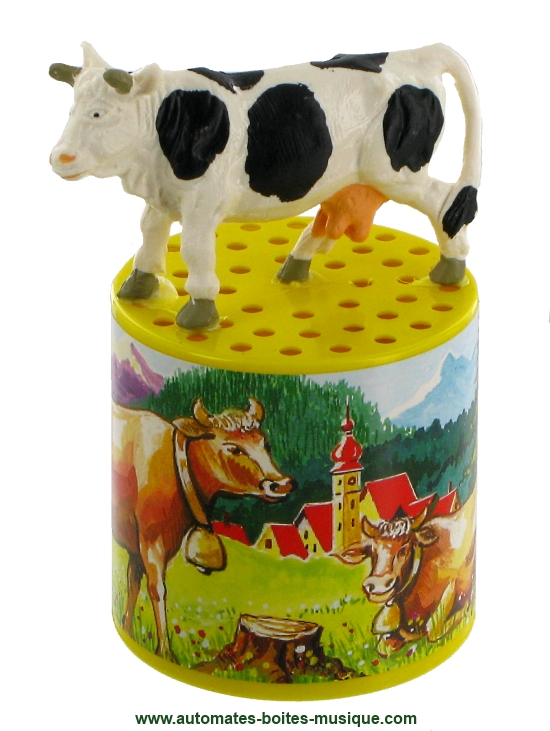 Traditional moo box or cow box with a mechanical sound of a cow.